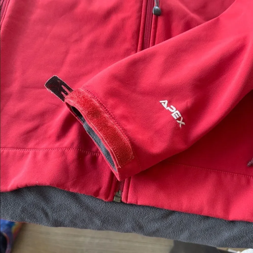 The North Face APEX Softshell Men's Red Performance Jacket Zipper Up Size L GUC